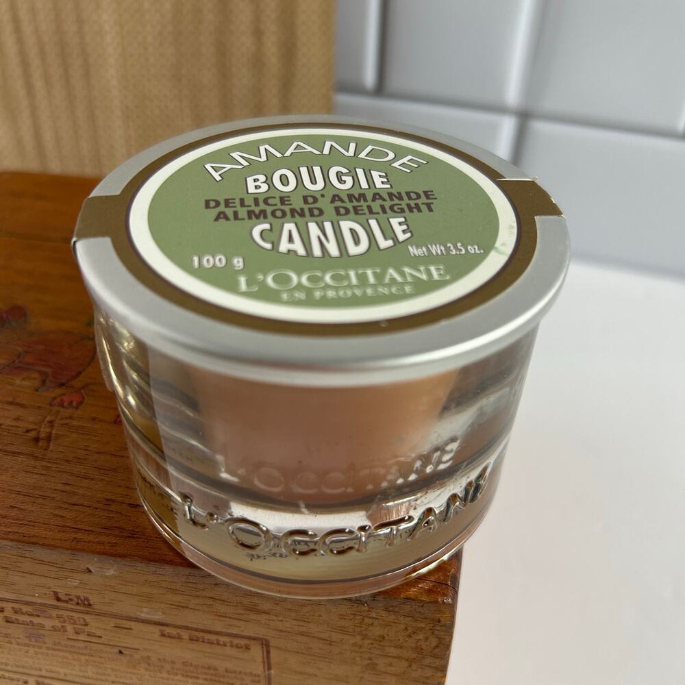 L’Occitane Amande Almond Delight Candle 100g Glass Jar France 3.5 ounce